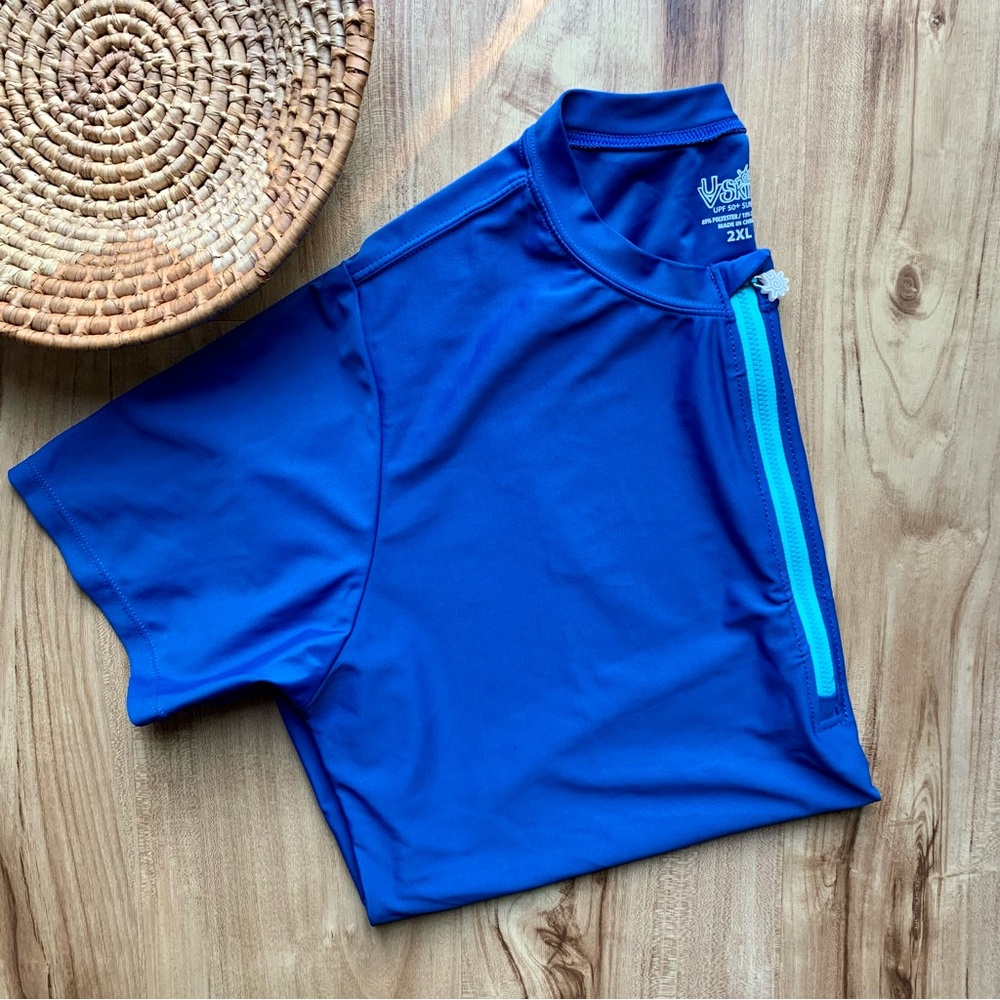 UV Skinz Quarter Zip Crew Sun and Swim Rash Guard Shirt 2XL